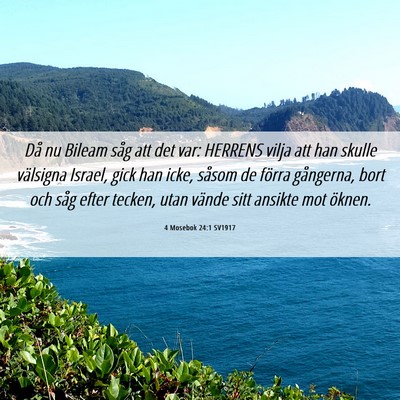 Picture 06 - 4 Mosebok 24:1 SV1917 - Då nu Bileam såg att det var: HERRENS vilja att - Bible Verse Picture