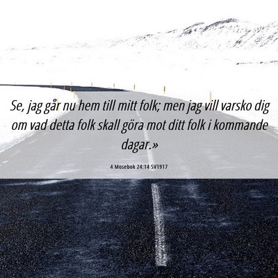 Picture 06 - 4 Mosebok 24:14 SV1917 - Se, jag går nu hem till mitt folk; men jag vill - Bible Verse Picture