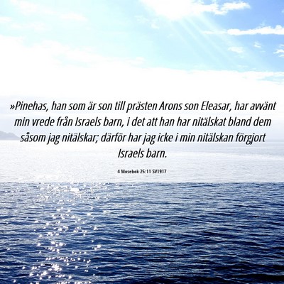 Picture 06 - 4 Mosebok 25:11 SV1917 - »Pinehas, han som är son till prästen Arons - Bible Verse Picture