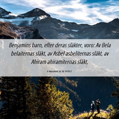 Picture 06 - 4 Mosebok 26:38 SV1917 - Benjamins barn, efter deras släkter, voro: Av - Bible Verse Picture