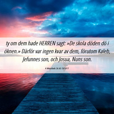 Picture 06 - 4 Mosebok 26:65 SV1917 - ty om dem hade HERREN sagt: »De skola döden dö - Bible Verse Picture