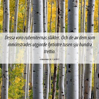 Picture 06 - 4 Mosebok 26:7 SV1917 - Dessa voro rubeniternas släkter. Och de av dem - Bible Verse Picture