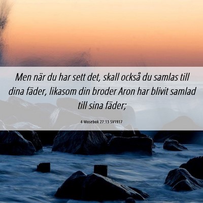 Picture 06 - 4 Mosebok 27:13 SV1917 - Men när du har sett det, skall också du samlas - Bible Verse Picture