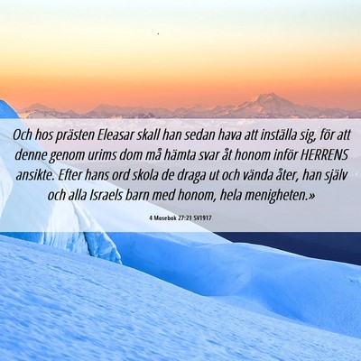 Picture 06 - 4 Mosebok 27:21 SV1917 - Och hos prästen Eleasar skall han sedan hava att - Bible Verse Picture