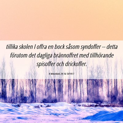 Picture 06 - 4 Mosebok 29:16 SV1917 - tillika skolen I offra en bock såsom syndoffer - Bible Verse Picture