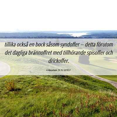 Picture 06 - 4 Mosebok 29:25 SV1917 - tillika också en bock såsom syndoffer -- detta - Bible Verse Picture