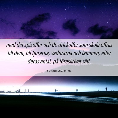 Picture 06 - 4 Mosebok 29:27 SV1917 - med det spisoffer och de drickoffer som skola - Bible Verse Picture
