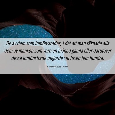 Picture 06 - 4 Mosebok 3:22 SV1917 - De av dem som inmönstrades, i det att man - Bible Verse Picture