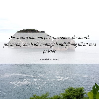 Picture 06 - 4 Mosebok 3:3 SV1917 - Dessa voro namnen på Arons söner, de smorda - Bible Verse Picture