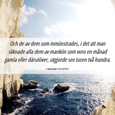 Picture 06 - 4 Mosebok 3:34 SV1917 - Och de av dem som inmönstrades, i det att man - Bible Verse Picture