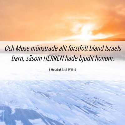 Picture 06 - 4 Mosebok 3:42 SV1917 - Och Mose mönstrade allt förstfött bland - Bible Verse Picture