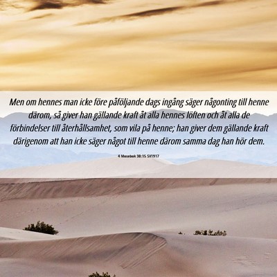 Picture 06 - 4 Mosebok 30:15 SV1917 - Men om hennes man icke före påföljande dags - Bible Verse Picture