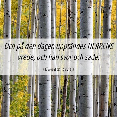 Picture 06 - 4 Mosebok 32:10 SV1917 - Och på den dagen upptändes HERRENS vrede, och - Bible Verse Picture