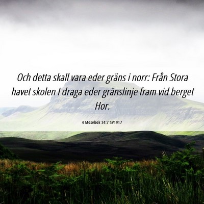 Picture 06 - 4 Mosebok 34:7 SV1917 - Och detta skall vara eder gräns i norr: Från - Bible Verse Picture