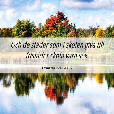 Picture 06 - 4 Mosebok 35:13 SV1917 - Och de städer som I skolen giva till fristäder - Bible Verse Picture