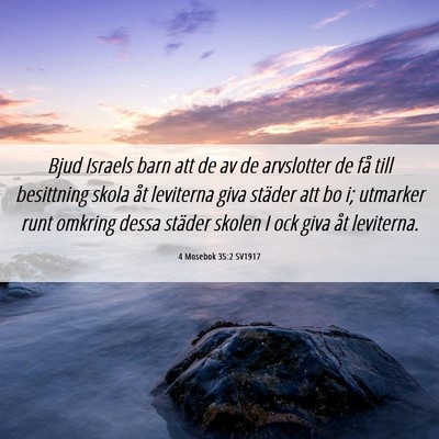Picture 06 - 4 Mosebok 35:2 SV1917 - Bjud Israels barn att de av de arvslotter de få - Bible Verse Picture