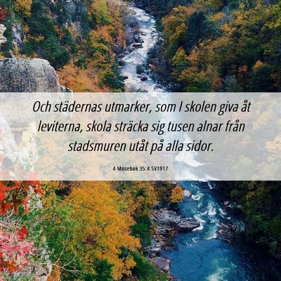 Picture 06 - 4 Mosebok 35:4 SV1917 - Och städernas utmarker, som I skolen giva åt - Bible Verse Picture
