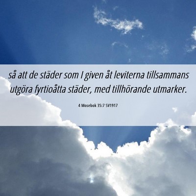 Picture 06 - 4 Mosebok 35:7 SV1917 - så att de städer som I given åt leviterna - Bible Verse Picture
