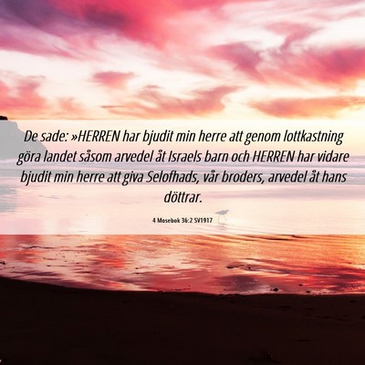 Picture 06 - 4 Mosebok 36:2 SV1917 - De sade: »HERREN har bjudit min herre att genom - Bible Verse Picture