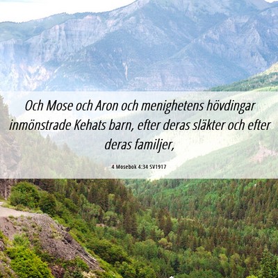 Picture 06 - 4 Mosebok 4:34 SV1917 - Och Mose och Aron och menighetens hövdingar - Bible Verse Picture