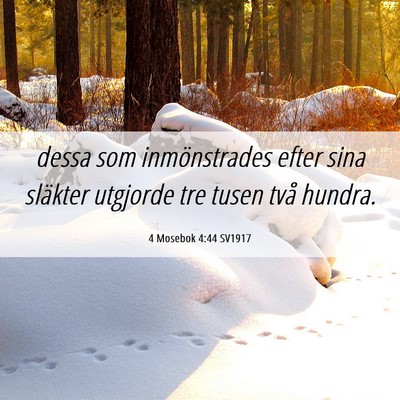 Picture 06 - 4 Mosebok 4:44 SV1917 - dessa som inmönstrades efter sina släkter - Bible Verse Picture