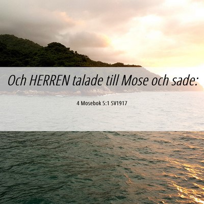 Picture 06 - 4 Mosebok 5:1 SV1917 - Och HERREN talade till Mose och - Bible Verse Picture