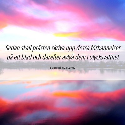 Picture 06 - 4 Mosebok 5:23 SV1917 - Sedan skall prästen skriva upp dessa - Bible Verse Picture