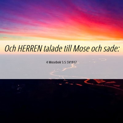 Picture 06 - 4 Mosebok 5:5 SV1917 - Och HERREN talade till Mose och - Bible Verse Picture