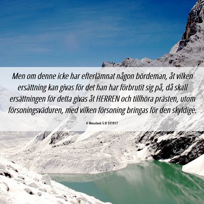 Picture 06 - 4 Mosebok 5:8 SV1917 - Men om denne icke har efterlämnat någon - Bible Verse Picture