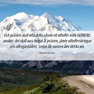 Picture 06 - 4 Mosebok 6:20 SV1917 - Och prästen skall vifta detta såsom ett - Bible Verse Picture