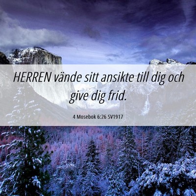 Picture 06 - 4 Mosebok 6:26 SV1917 - HERREN vände sitt ansikte till dig och give dig - Bible Verse Picture
