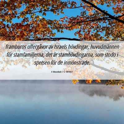 Picture 06 - 4 Mosebok 7:2 SV1917 - framburos offergåvor av Israels hövdingar, - Bible Verse Picture