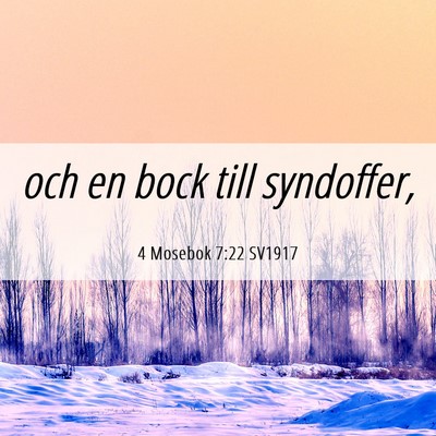 Picture 06 - 4 Mosebok 7:22 SV1917 - och en bock till - Bible Verse Picture