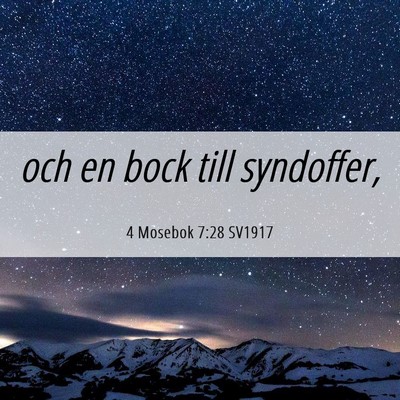 Picture 06 - 4 Mosebok 7:28 SV1917 - och en bock till - Bible Verse Picture