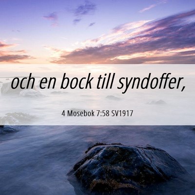 Picture 06 - 4 Mosebok 7:58 SV1917 - och en bock till - Bible Verse Picture