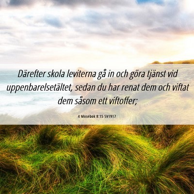 Picture 06 - 4 Mosebok 8:15 SV1917 - Därefter skola leviterna gå in och göra - Bible Verse Picture