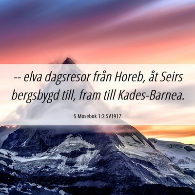 Picture 06 - 5 Mosebok 1:2 SV1917 - -- elva dagsresor från Horeb, åt Seirs - Bible Verse Picture