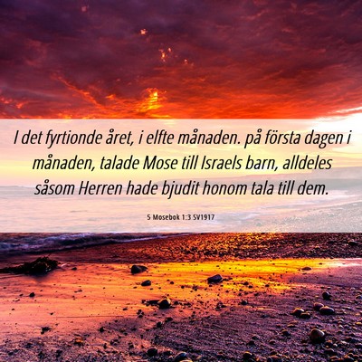 Picture 06 - 5 Mosebok 1:3 SV1917 - I det fyrtionde året, i elfte månaden. på - Bible Verse Picture