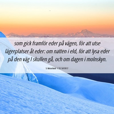 Picture 06 - 5 Mosebok 1:33 SV1917 - som gick framför eder på vägen, för att utse - Bible Verse Picture