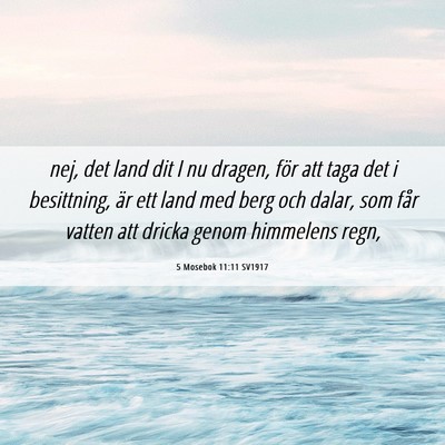 Picture 06 - 5 Mosebok 11:11 SV1917 - nej, det land dit I nu dragen, för att taga det - Bible Verse Picture