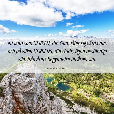 Picture 06 - 5 Mosebok 11:12 SV1917 - ett land som HERREN, din Gud, låter sig vårda - Bible Verse Picture