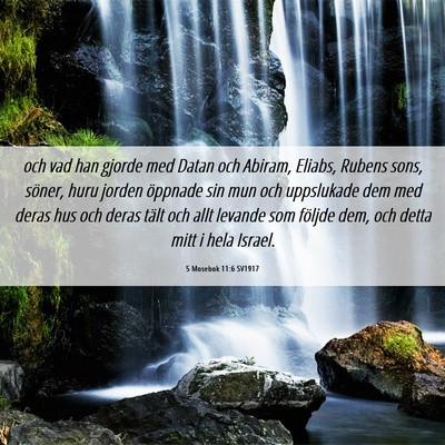 Picture 06 - 5 Mosebok 11:6 SV1917 - och vad han gjorde med Datan och Abiram, Eliabs, - Bible Verse Picture