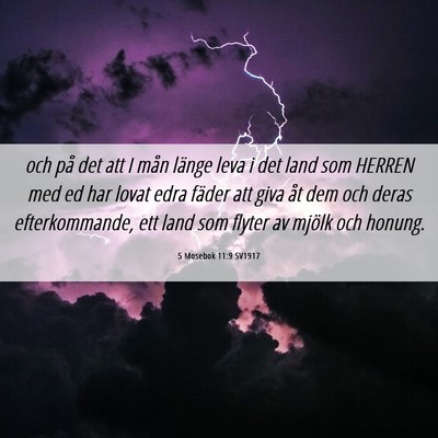 Picture 06 - 5 Mosebok 11:9 SV1917 - och på det att I mån länge leva i det land som - Bible Verse Picture