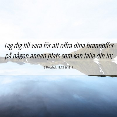 Picture 06 - 5 Mosebok 12:13 SV1917 - Tag dig till vara för att offra dina brännoffer - Bible Verse Picture