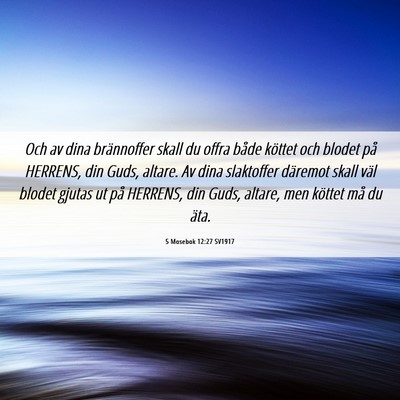 Picture 06 - 5 Mosebok 12:27 SV1917 - Och av dina brännoffer skall du offra både - Bible Verse Picture