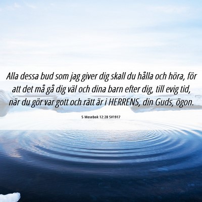 Picture 06 - 5 Mosebok 12:28 SV1917 - Alla dessa bud som jag giver dig skall du hålla - Bible Verse Picture