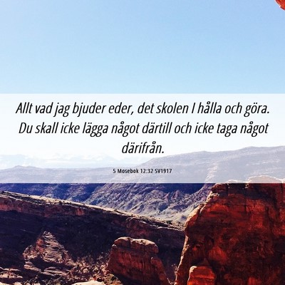 Picture 06 - 5 Mosebok 12:32 SV1917 - Allt vad jag bjuder eder, det skolen I hålla och - Bible Verse Picture