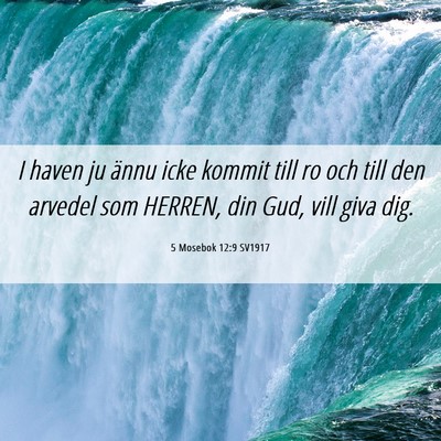 Picture 06 - 5 Mosebok 12:9 SV1917 - I haven ju ännu icke kommit till ro och till den - Bible Verse Picture