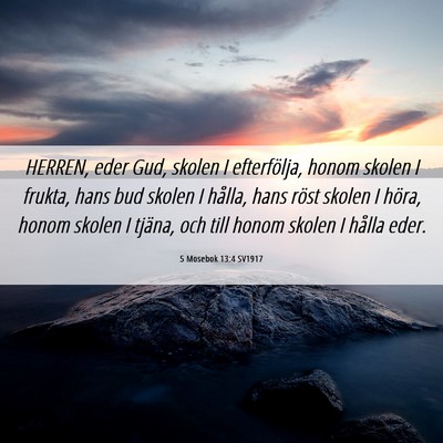 Picture 06 - 5 Mosebok 13:4 SV1917 - HERREN, eder Gud, skolen I efterfölja, honom - Bible Verse Picture