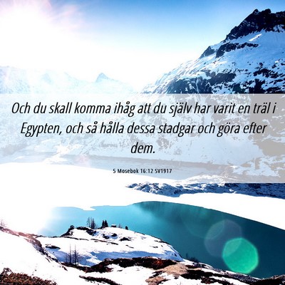 Picture 06 - 5 Mosebok 16:12 SV1917 - Och du skall komma ihåg att du själv har varit - Bible Verse Picture